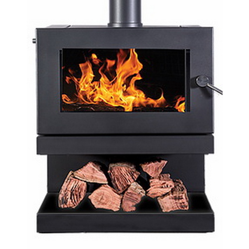 Blaze B600 Radiant/Convection Wood Heater on Cantilever Base w/remote fan 