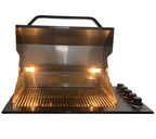 Bossworx Drop in Black BBQ, 4 Burner with Infrared Sear Burner