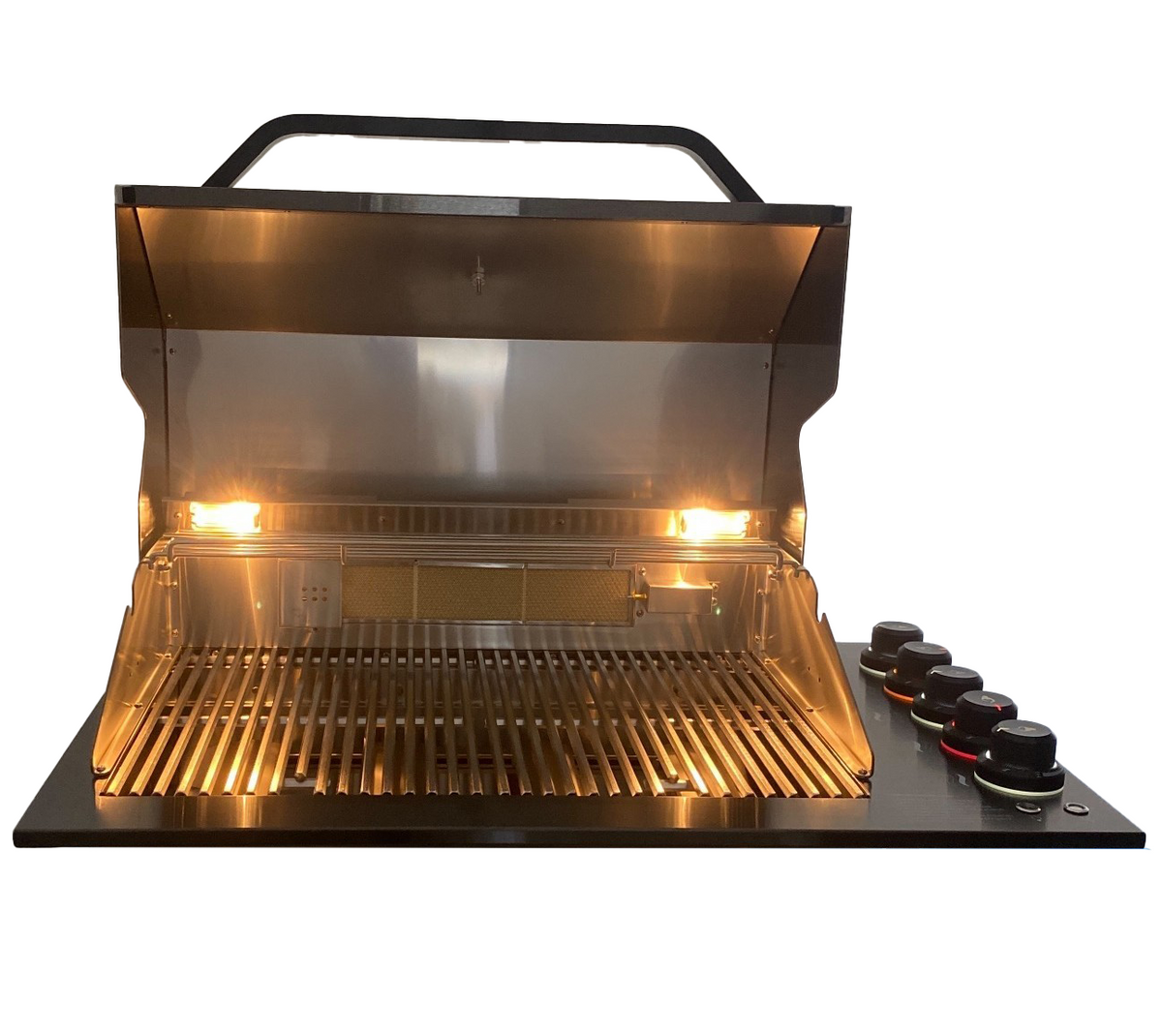 Bossworx Drop in Black BBQ, 4 Burner with Infrared Sear Burner