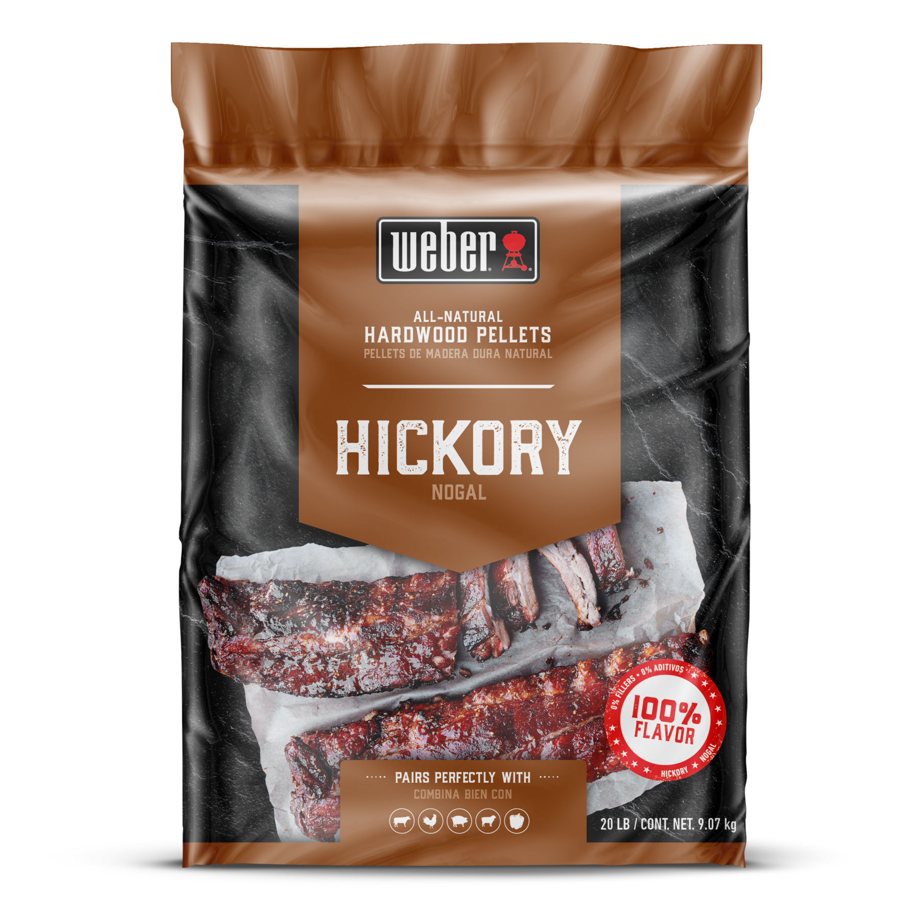 Weber® Hickory All-Natural Hardwood Pellets