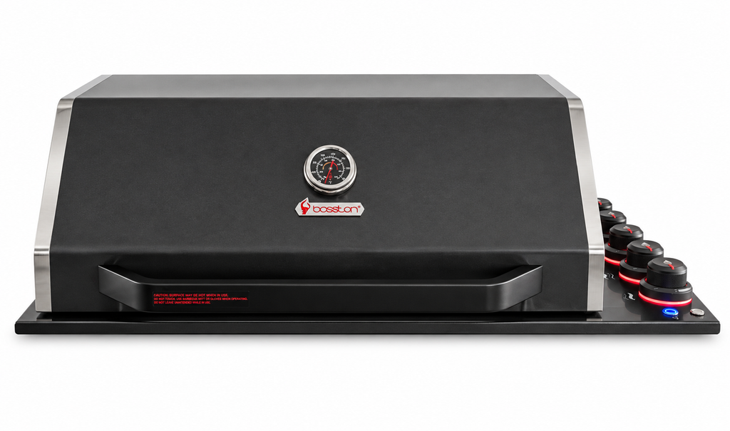 Bossworx Drop in Black BBQ, 4 Burner with Infrared Sear Burner