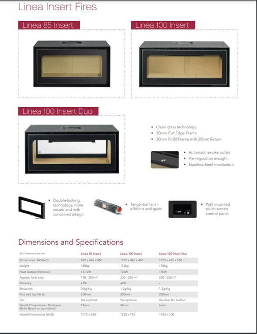 ADF 100 Double Sided Insert Wood Fire
