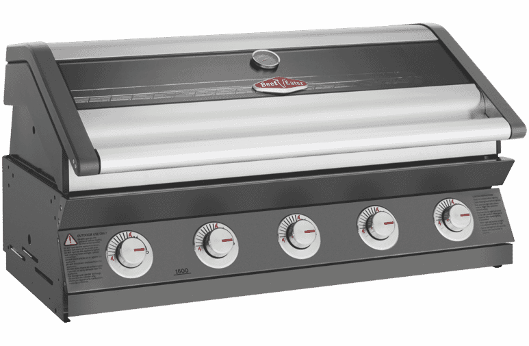Beefeater 1600 Series Dark 5 Burner - Inbuilt w/Cast Iron Burners & Grills