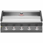 Beefeater 1600 Series Dark 5 Burner - Inbuilt w/Cast Iron Burners & Grills