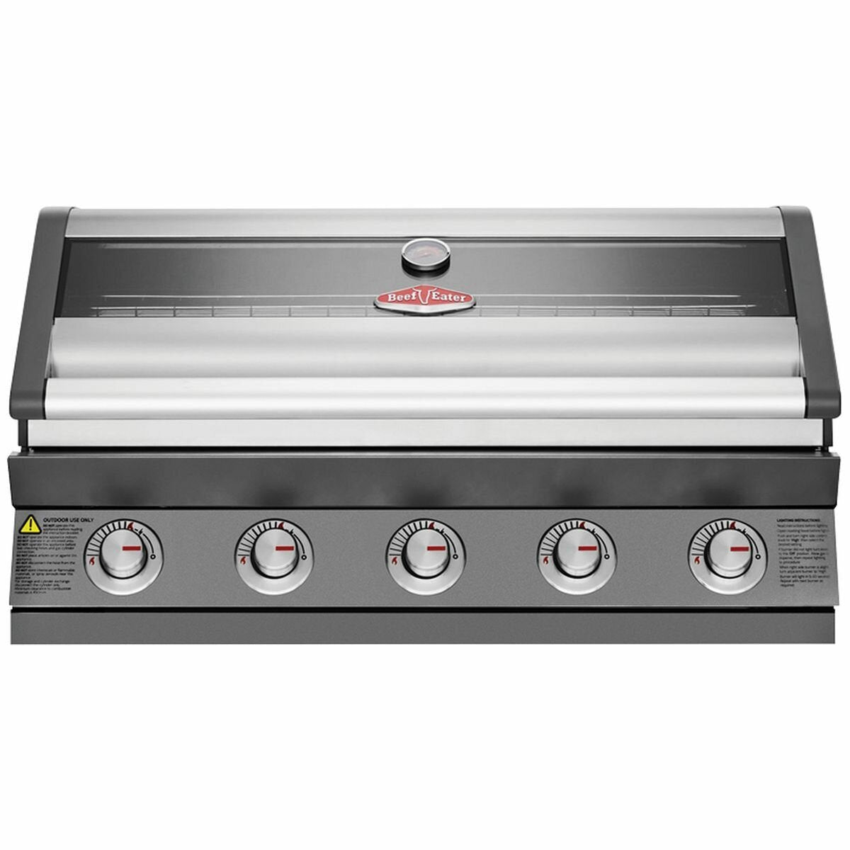 Beefeater 1600 Series Dark 5 Burner - Inbuilt w/Cast Iron Burners & Grills