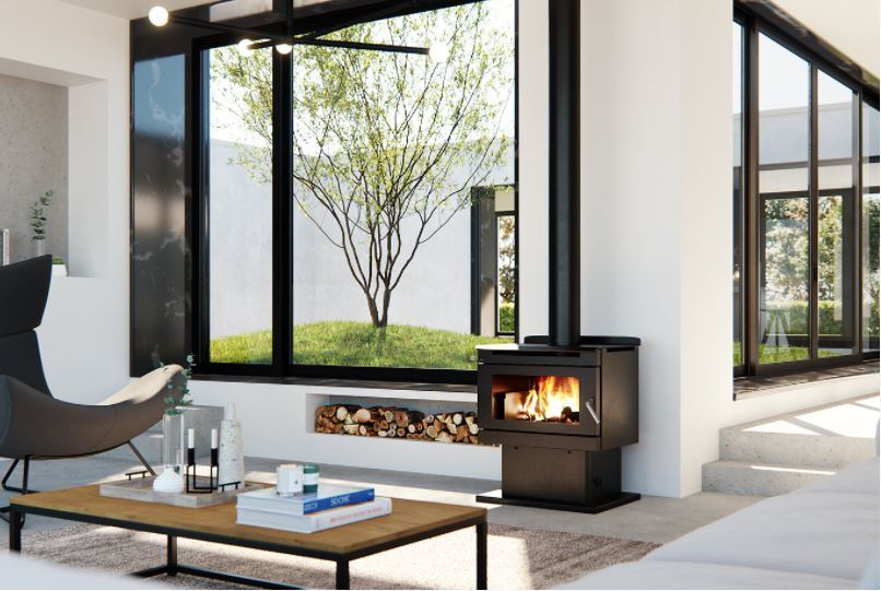 Blaze B500 Radiant/Convection Wood Heater on Pedestal