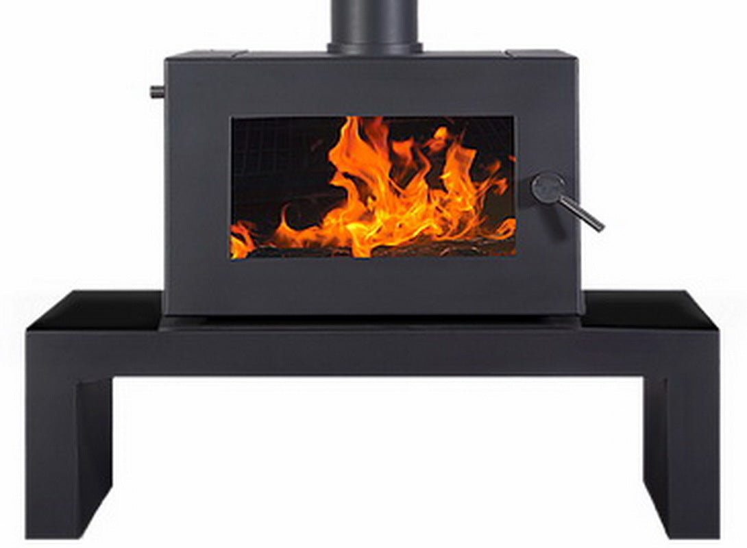 Blaze B605 Radiant/Convection Wood Heater on Coffee Table base w/remote fan