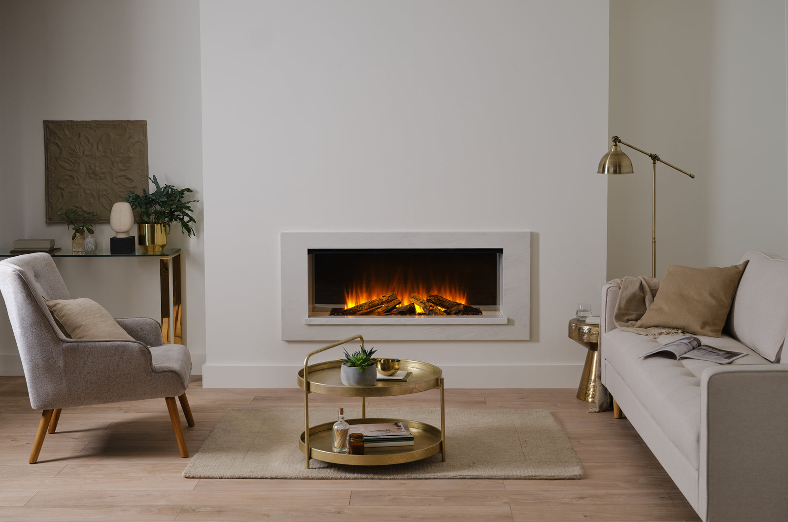 British Fires Holbury Suite 1200 - White