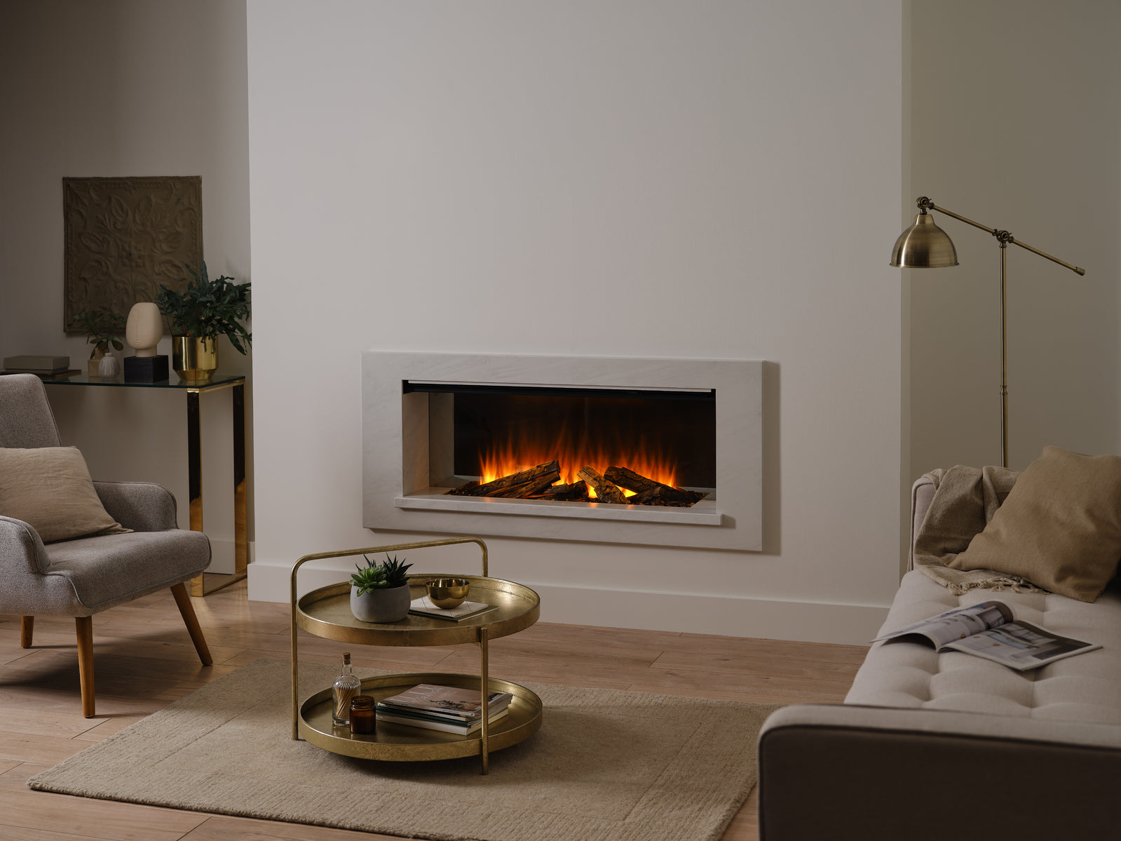 British Fires Holbury Suite 1200 - White