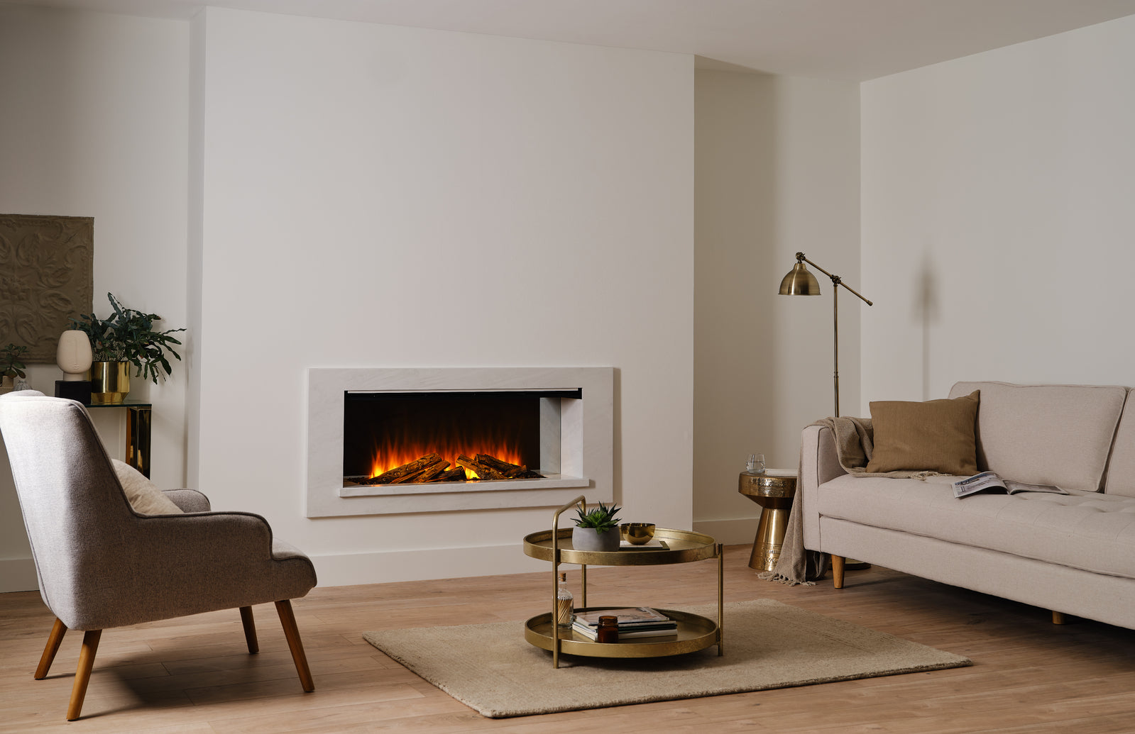 British Fires Holbury Suite 1600 - White- Suite Only
