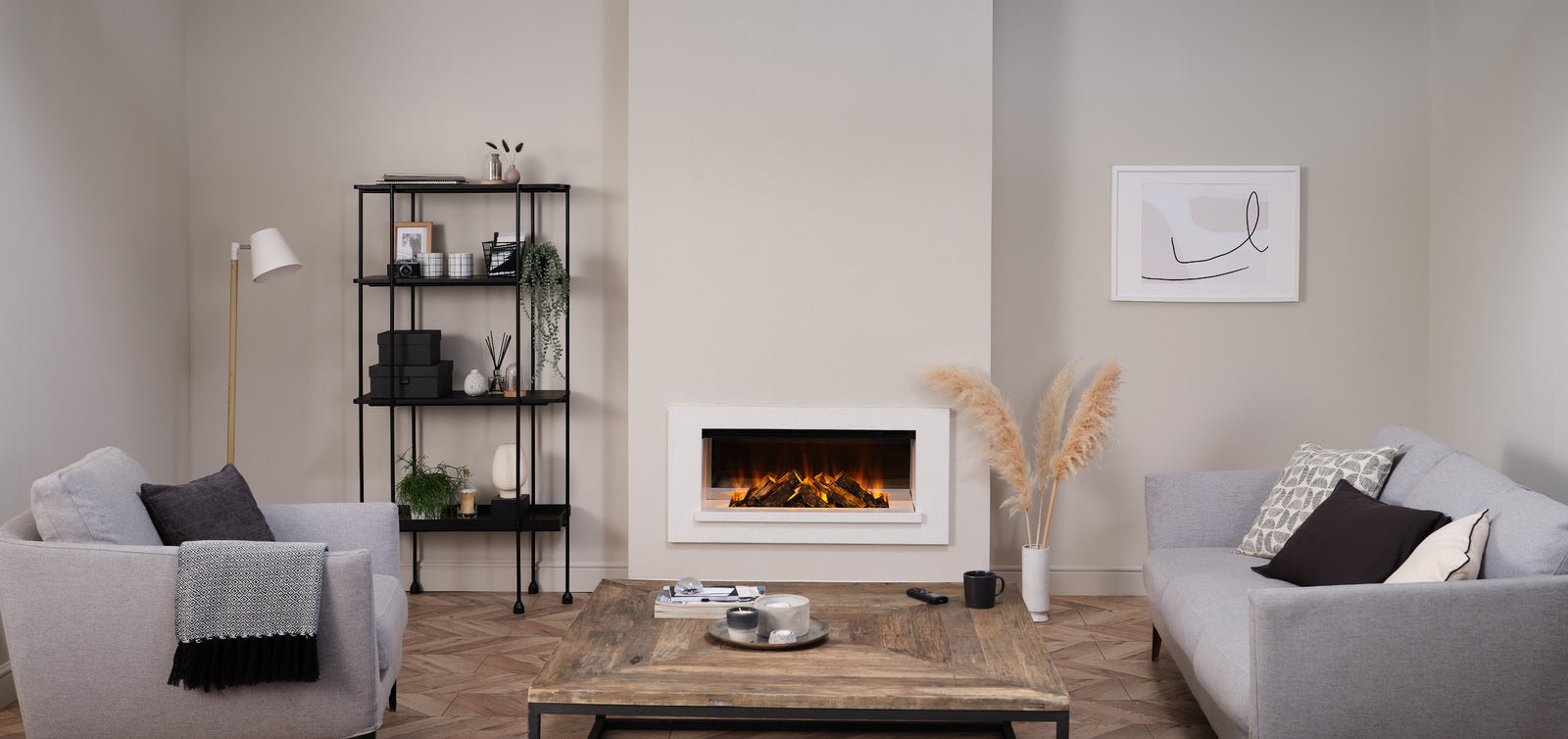 British Fires Holbury Suite 870 - White