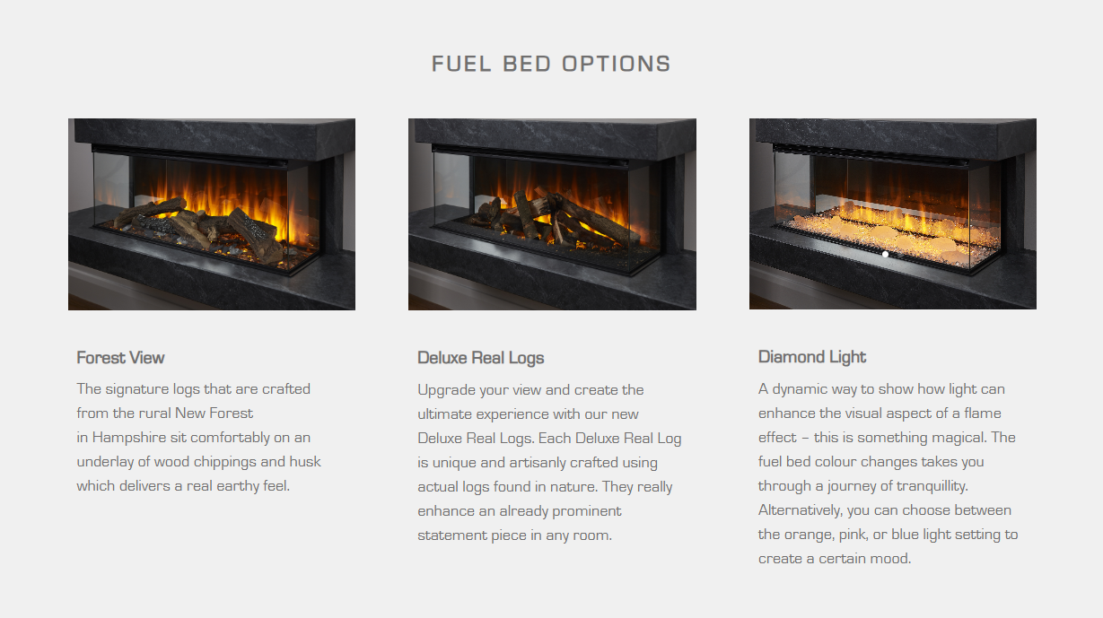 British Fires New Forest 1600 Winchester Suite - Grey