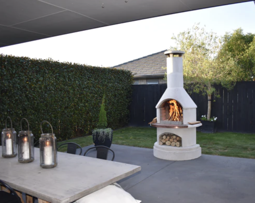 Buschbeck Rondo Outdoor Fireplace White