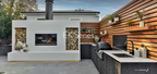 Escea EK950 Outdoor Wood Fireplace Kitchen
