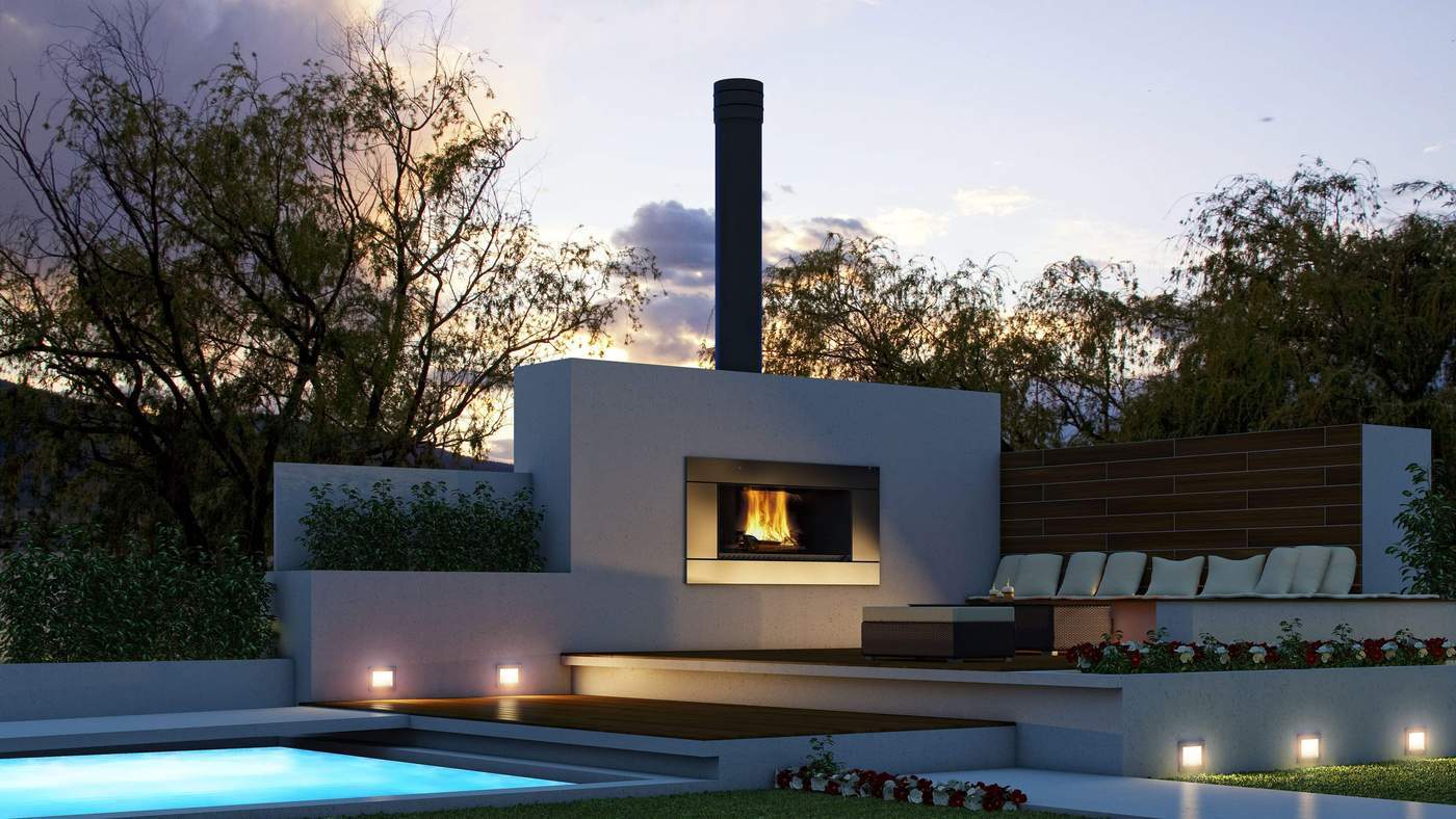 Escea EW5000 Outdoor Wood Fire - with cooking grate