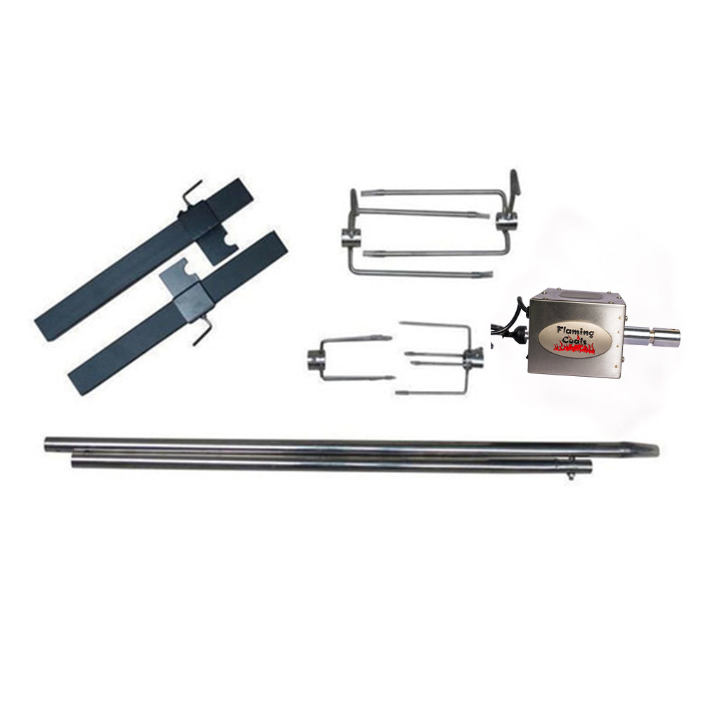 Flaming Coals BBQ Spit Rotisserie Set - 12/240v 20kg rated motor
