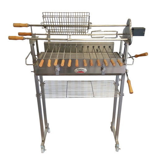 Flaming Coals Deluxe Cyprus Grill Spit S/S 1x15kg Motor, 1 x 13kg Motor