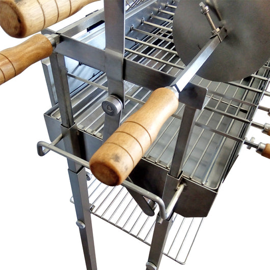 Flaming Coals Deluxe Cyprus Grill Spit S/S 1x15kg Motor, 1 x 13kg Motor