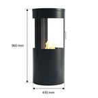 Foco Colombus F/S Bioethanol Fireplace w 360 View - Black