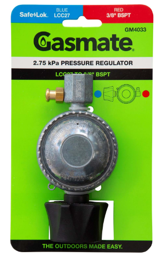 GASMATE 2.75 kPa PRESSURE REGULATOR - LCC27 TO 3/8" BSPT