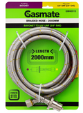 GASMATE BRAIDED HOSE - 2000MM - BAYONET TO 5/8" UNF (3/8" SAE)