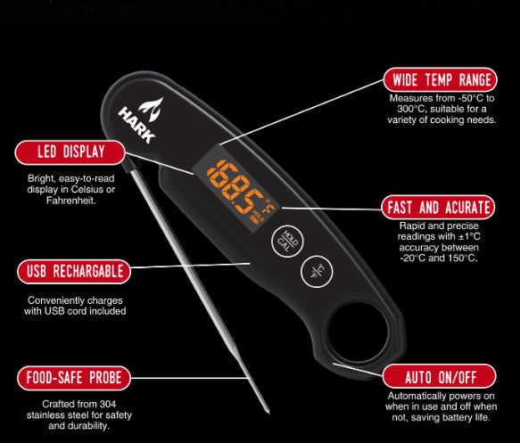 Hark Rechargable Rapid Instant Read Thermometer