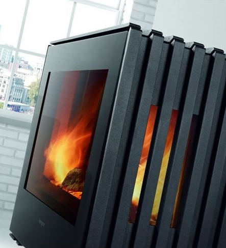 Hergom Glance L Freestanding Wood Fire inc Heatshield