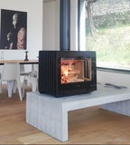 Hergom Glance L Freestanding Wood Fire inc Heatshield