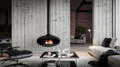 Iconic 900 Hanging Ethanol Fireplace - Matt Black