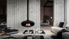 Iconic 900 Hanging Ethanol Fireplace - Matt Black