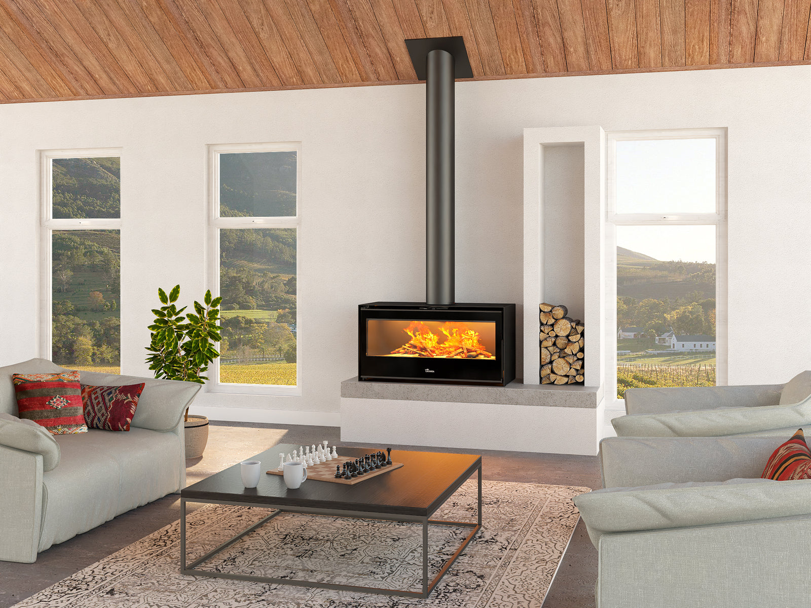 Lacunza Silver 1000 Freestanding Wood Fire - BODY Only