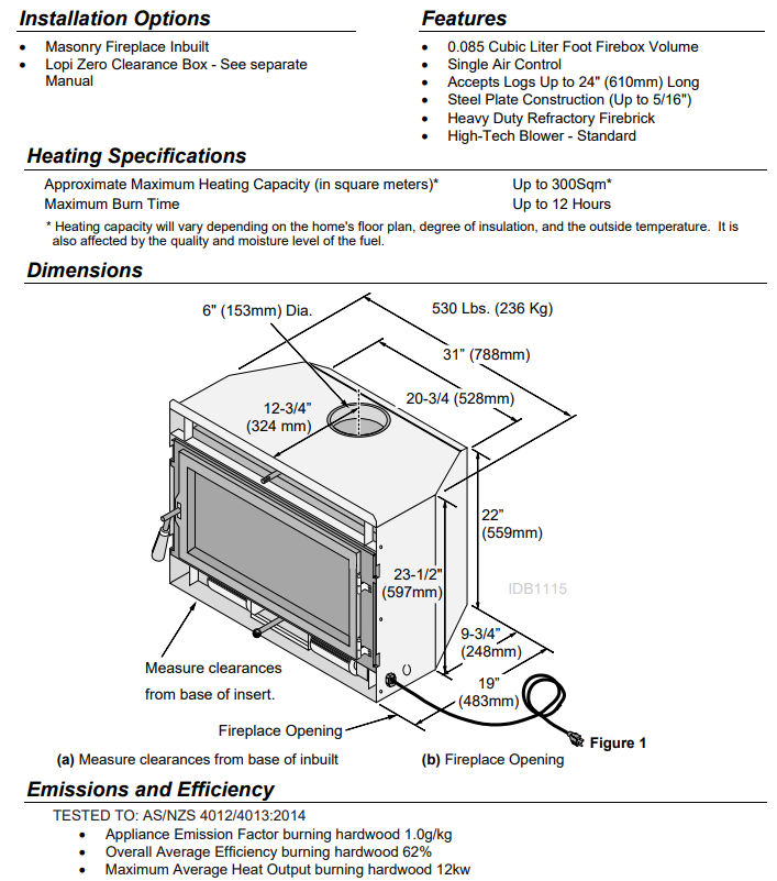 Lopi Flush Wood Large NexGen Firebox