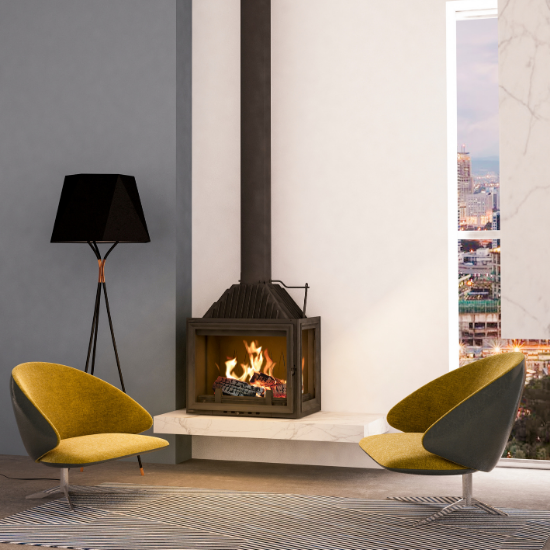 Siena 750 MKIII 2-Sided Right F/S Wood Fire