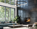 Real Flame Vektor NG Fire w Robax Magic Black Glass Finish