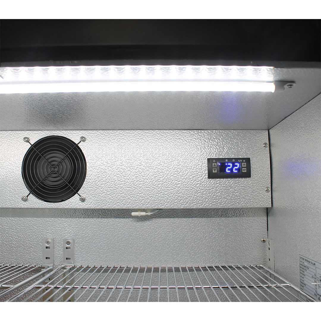 Schmick Black Bar Fridge 2 Door With Heated Glass And Triple Glazing Model Sk190-b