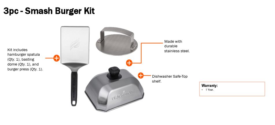 Blackstone 3pc Smash Burger Kit