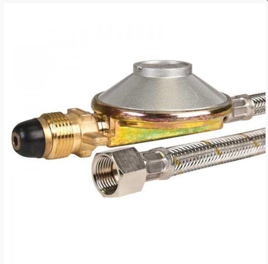 Stainless Braided Hose and regulator fits Weber and Ziegler (ziggy) 3/8 SAE 1200mm BRASS NOSE