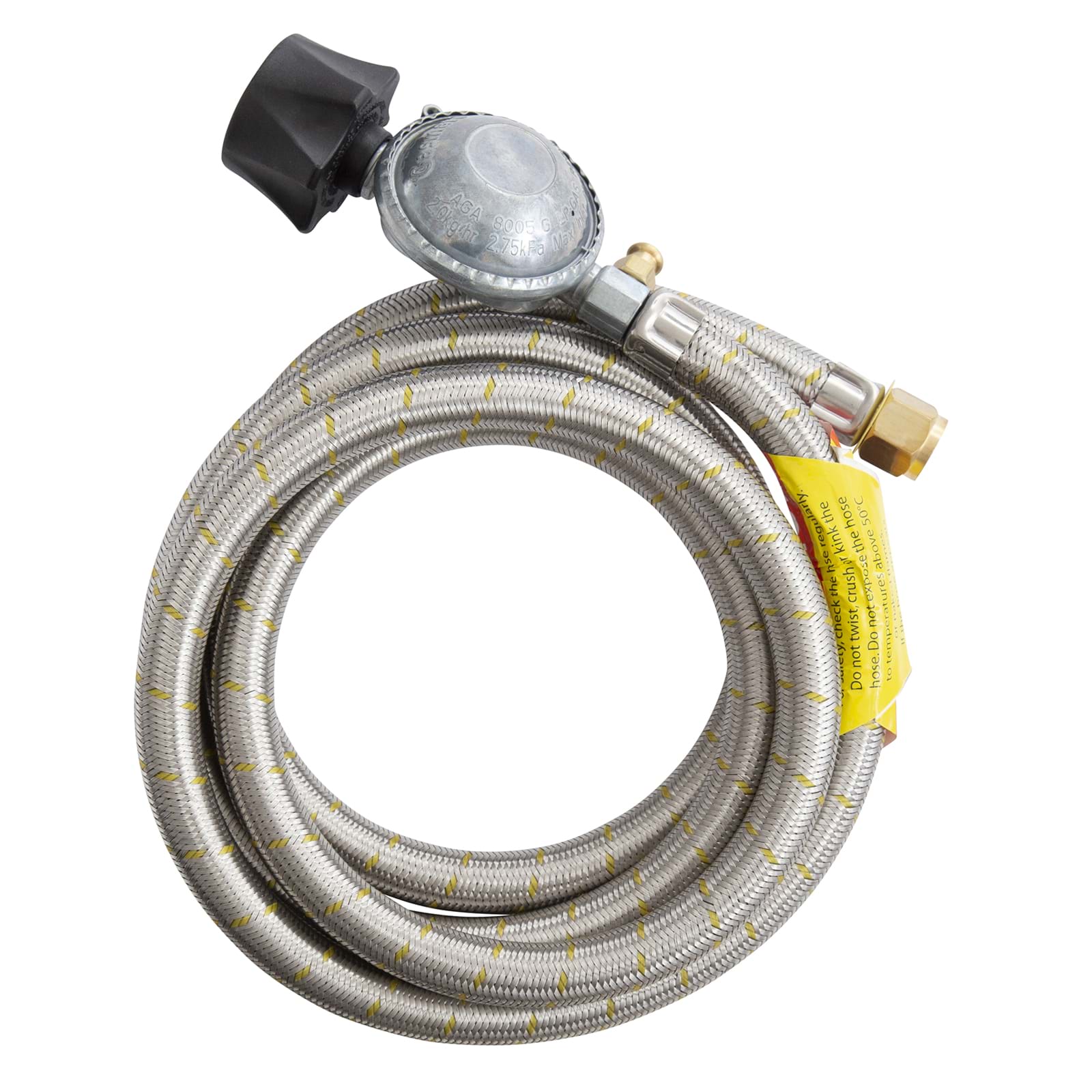 GCA EZI PAk LCC BBQ Regulator and Hose 3/8SAE Female Flare 1800mm