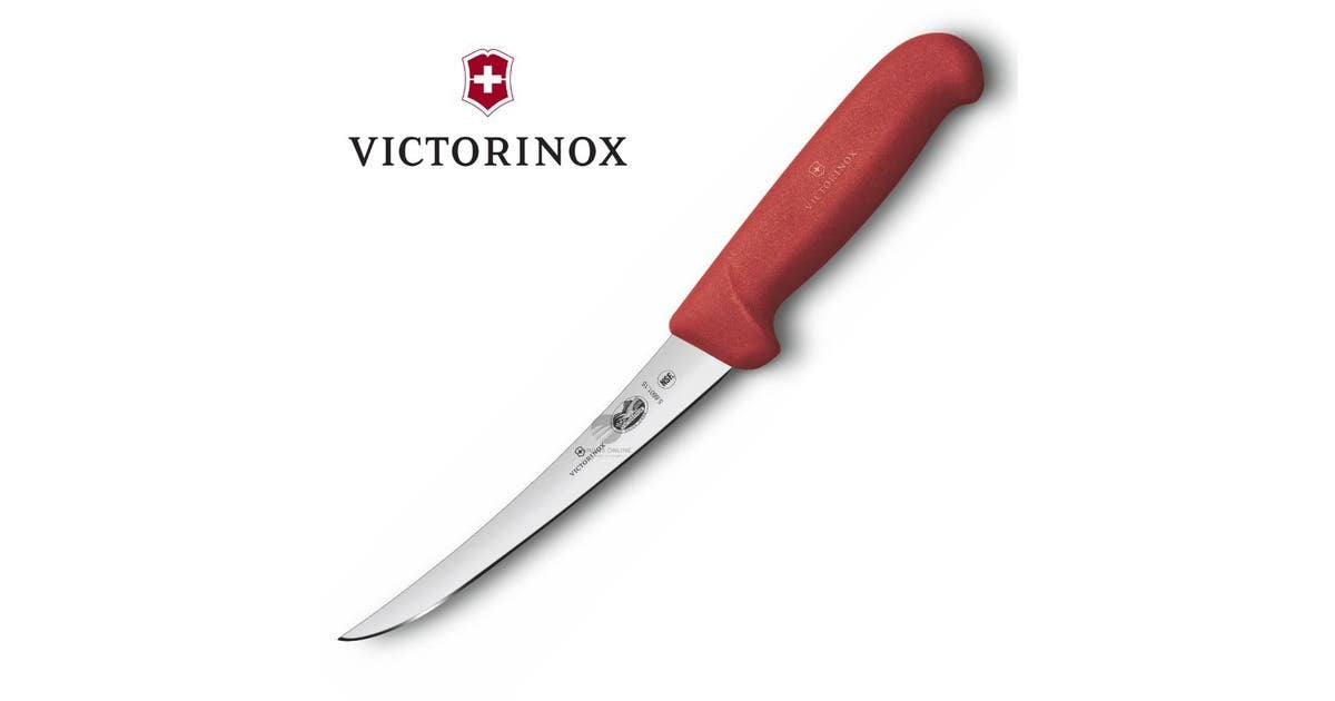 Victorinox Boning Knife-Curved Narrow 15mm Blade Red