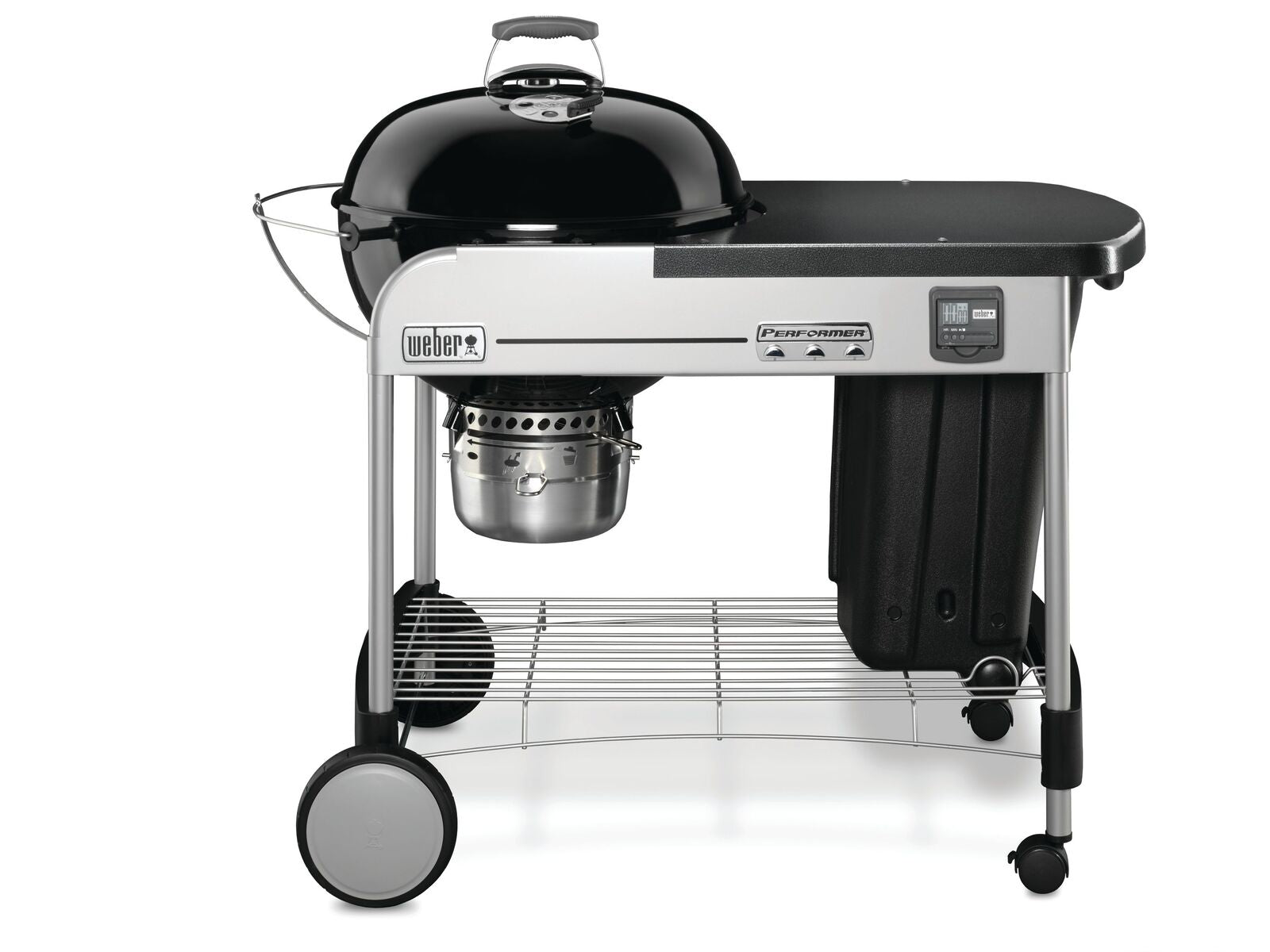 Weber 57cm Performer Premium Kettle Black with GBS SS Grill